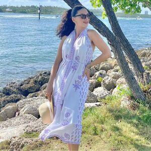 EUC Islapayal Aruba Midi Very Peri Dress Size Large